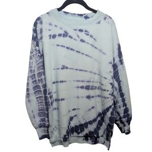 SO Lounge Life Sweatshirt Womens Small Blue Purple Tie Dye Excellent Oversized